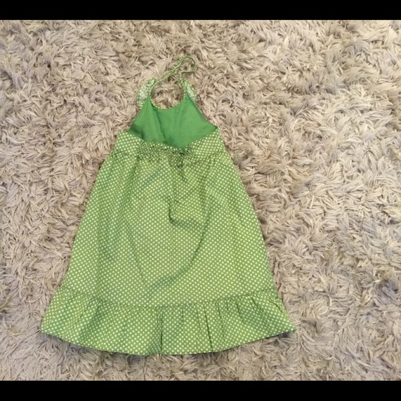 Green n white polka dot play dress. Size 4T - Picture 2 of 3
